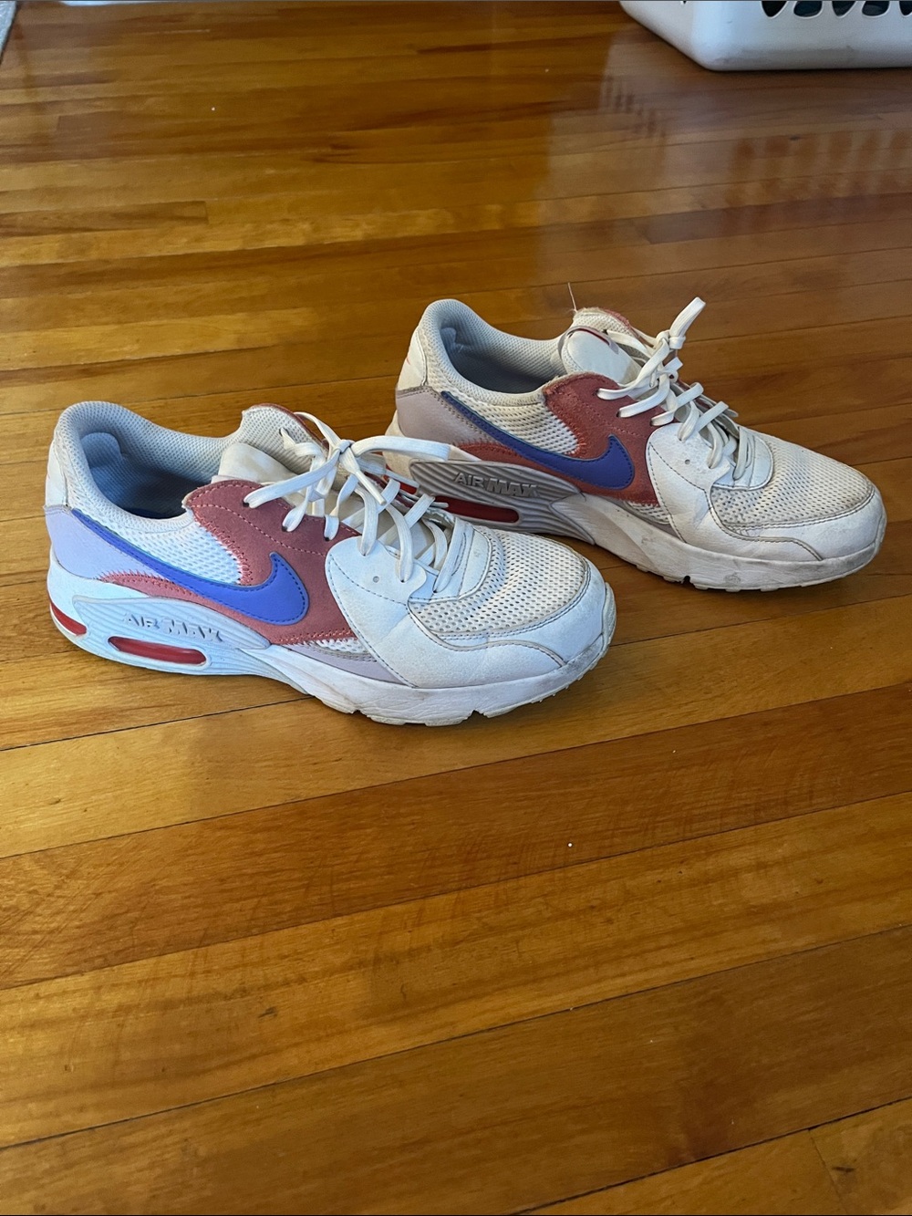 Nike Women's Air Max Sneakers White with Pink and Blue Accents